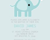Baby Elephant Baptism Invitation - DIGITAL - DIY Il_170x135