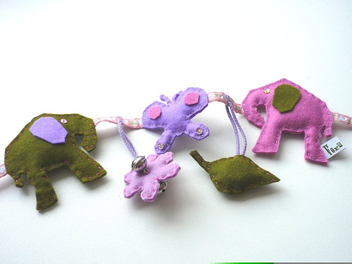 LUXURY / Pram toy ELEPHANT and BUTTERFLY /decorate the nursery