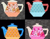 Tea Pot paper pieced quilt block pattern PDF