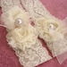 Vintage Bridal Garter Wedding Garter Set Toss Garter included Ivory with Rhinestones and Pearls Custom Wedding colors