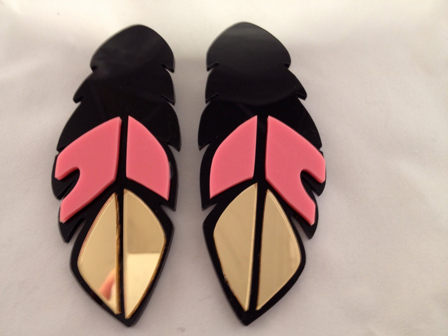 Laser Cut Feather Earrings