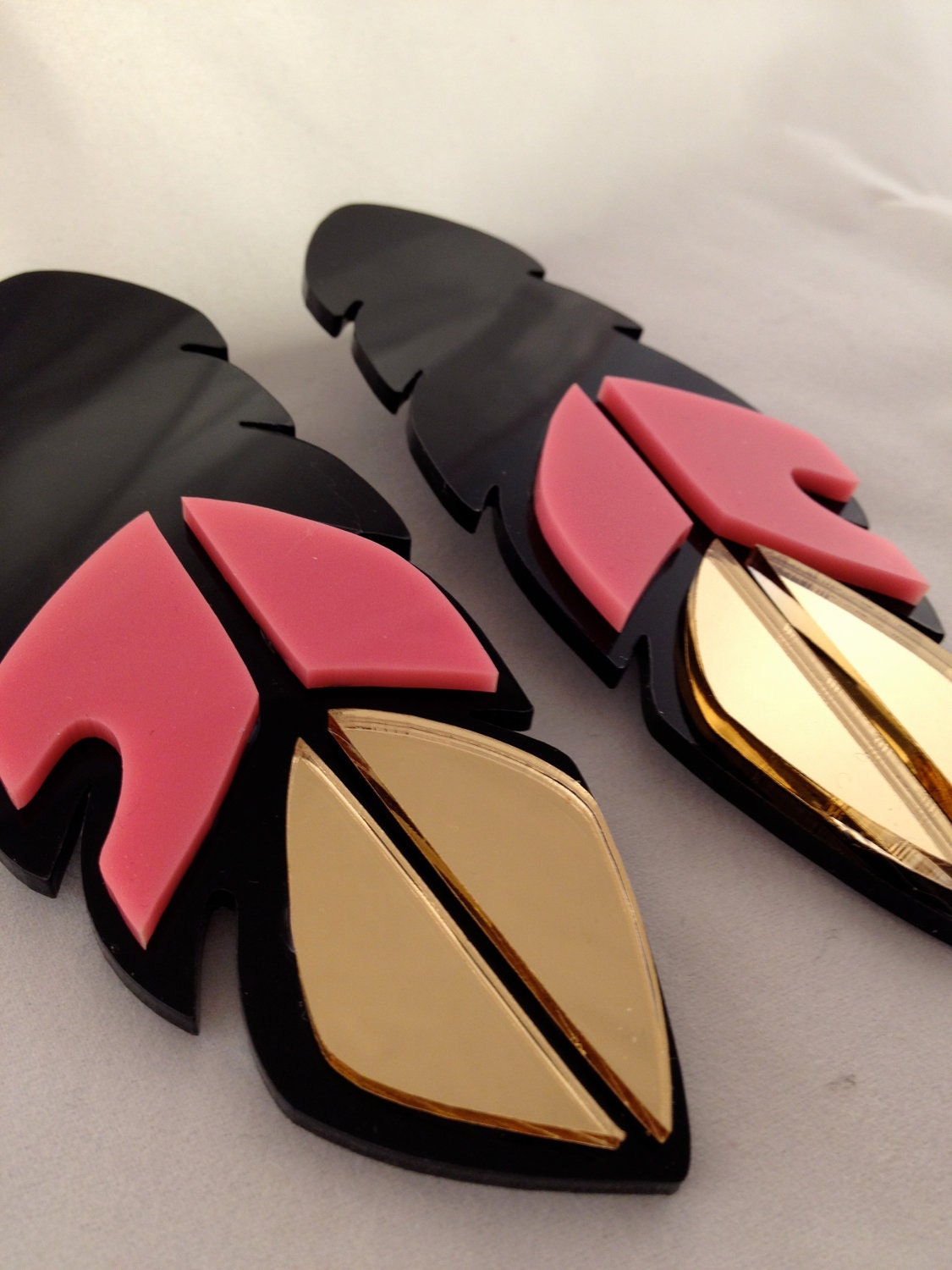 Laser Cut Feather Earrings