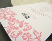 Wedding Menu, Vintage Chic Wedding Menu Card