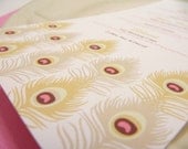 Wedding Menu, White Feather Wedding Menu Card - Sample