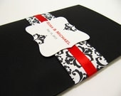 Pocketfold Wedding Invitation Suite, Classic Black and Red - 99 Cent Sample