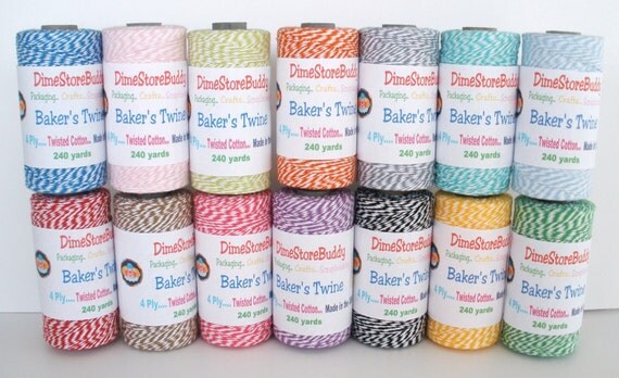Bakers Twine....PICK Your COLOR.....240 Yards......Packaging, Scrapbooking, Gift Wrapping, Embellishing Wedding / Favor Bags