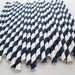 50 NAVY BLUE & White Stripe Paper Straws.....with DIY Blank Printable Pennants...Paper Drinking Straws...Cake Pop Sticks