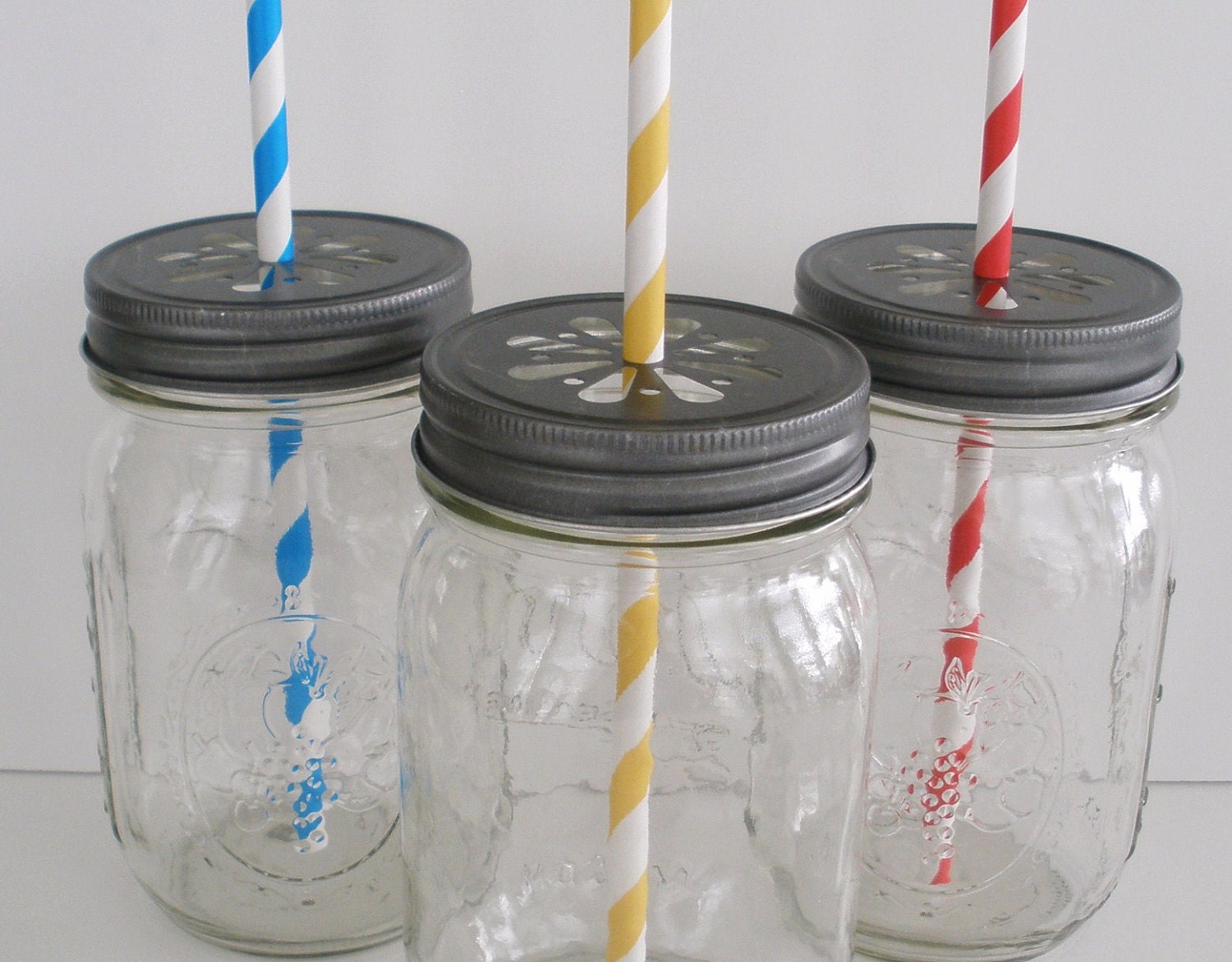 36 Pewter Daisy Cut Mason Jar LIDS.....Rustic Textured Finish....Wedding, Birthdays...Hole in middle for Paper Straw