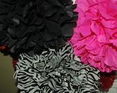 Hot Pink, zebra pom decorations - bachelorette, birthday, bridal shower, sweet sixteen tissue paper poms - - 6 medium party pom package