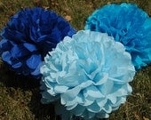 Tissue paper pom poms -  party pom package 40 pcs.  -  FREE SHIPPING - you pick your colors - Birthday, Shower, Weddings DIY package