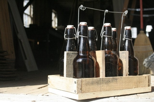 Beer and  Beverage Carrier Tote - For Craft Brewers, Beer Drinkers, Groomsmen Gifts and Cool Etsy Guys and Gals, Picnic Tote