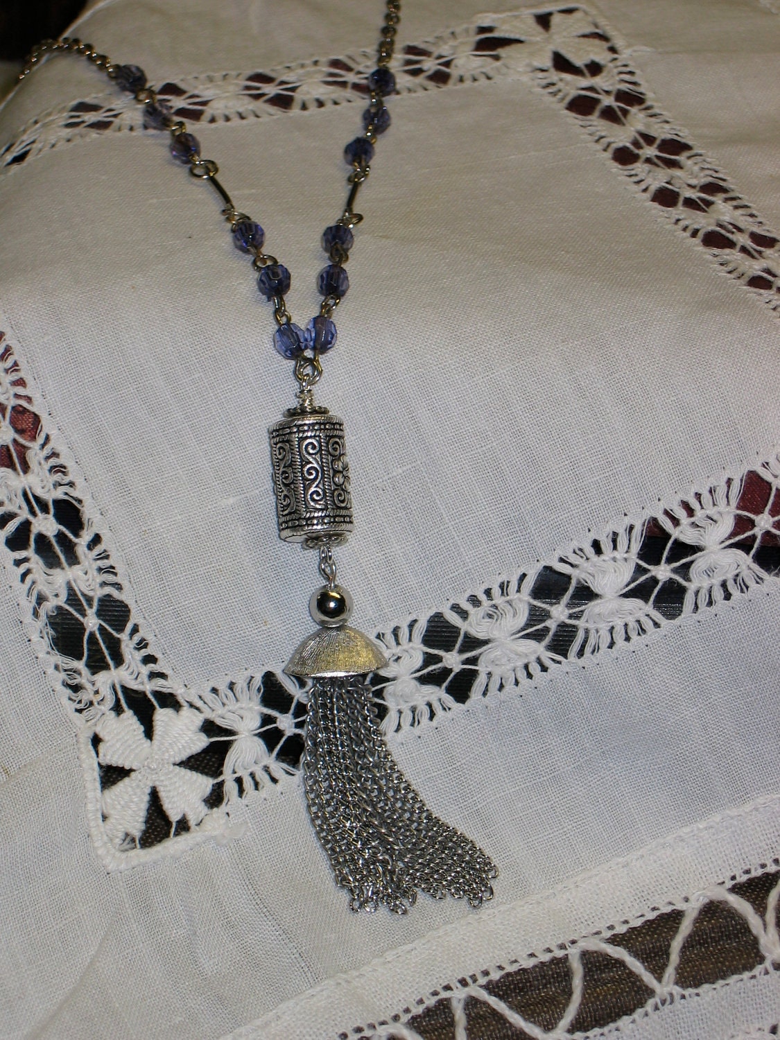 Blue and silver sheik necklace