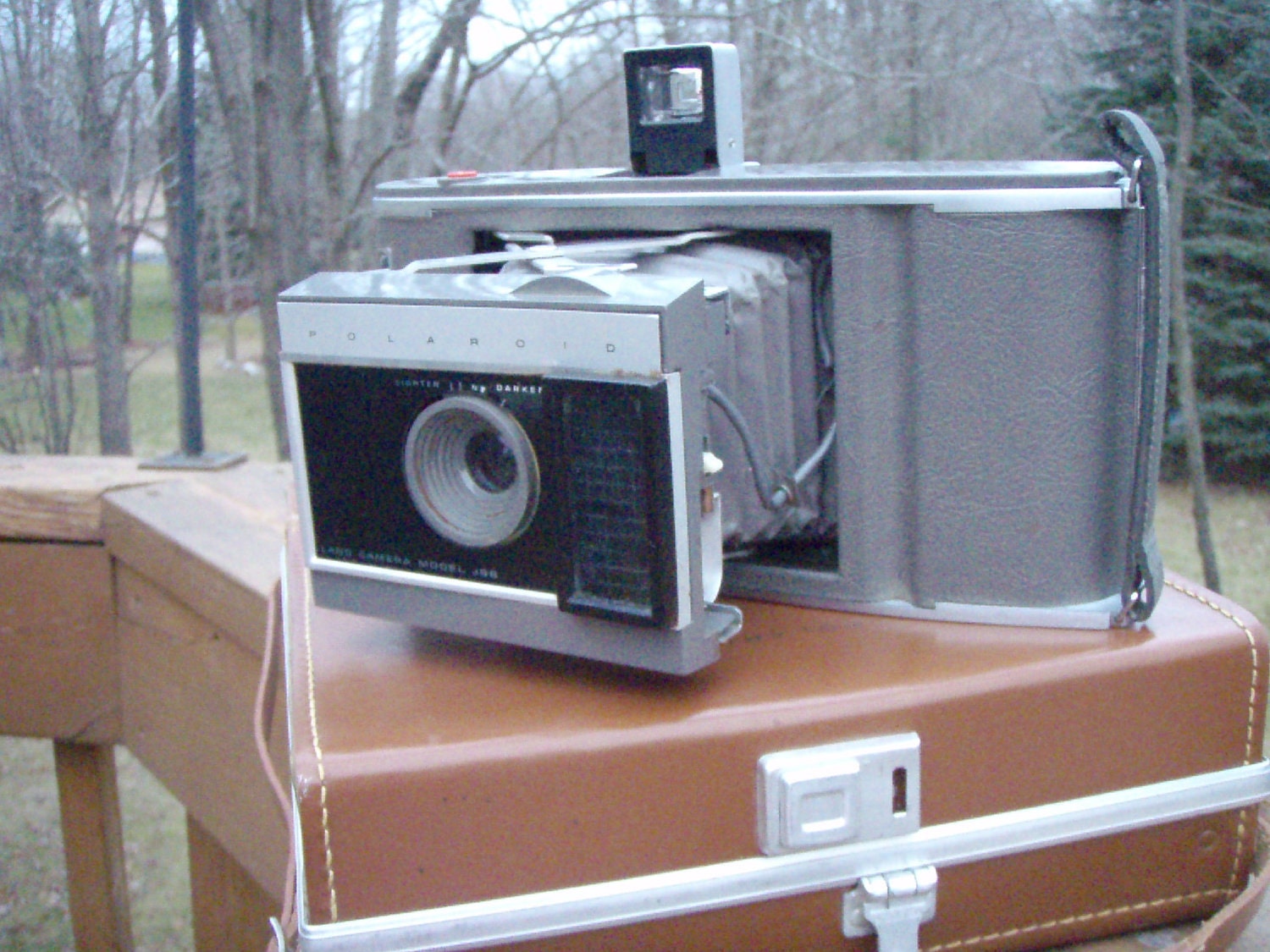 Vintage 1960s Polaroid Land Camera J66 with Leather Case
