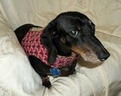 Dachshund vest harness handmade pets clothing adjustable reversible calico and damask design print