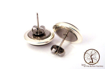 Eiffel Tower Glass Button Earrings