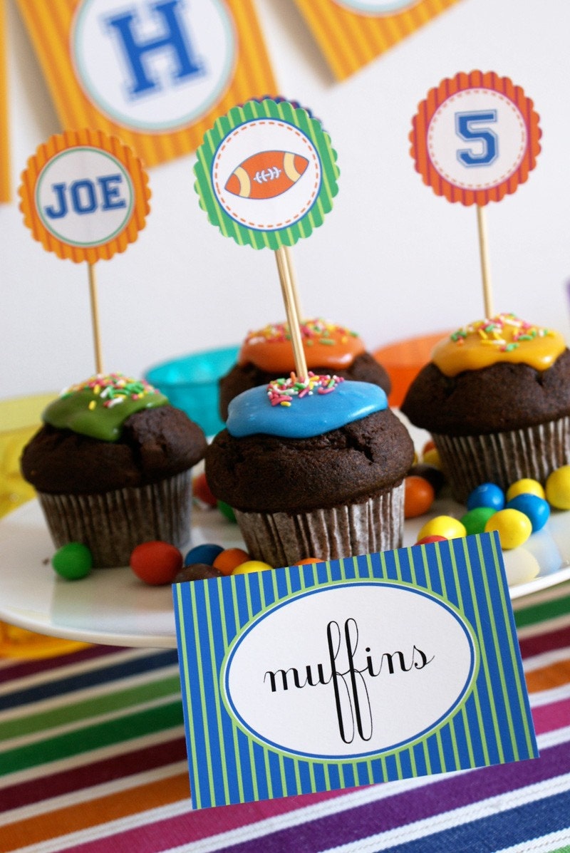 DIY Printable Party Labels - American Football Party Collection - Download and Print Digital JPEG Images