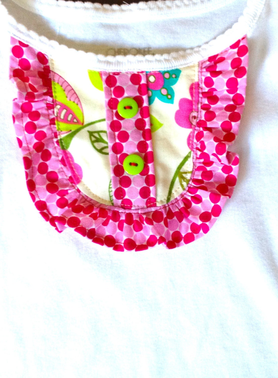 Bib front shirt (add to ruffle skirt listing)