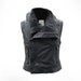 Womens Black Leather Biker Gilet by J.O.D UK10