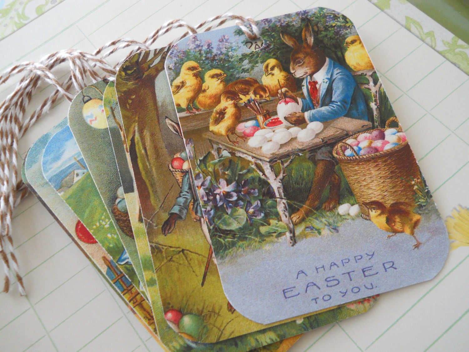 Easter Rabbit Gift Tag Vintage