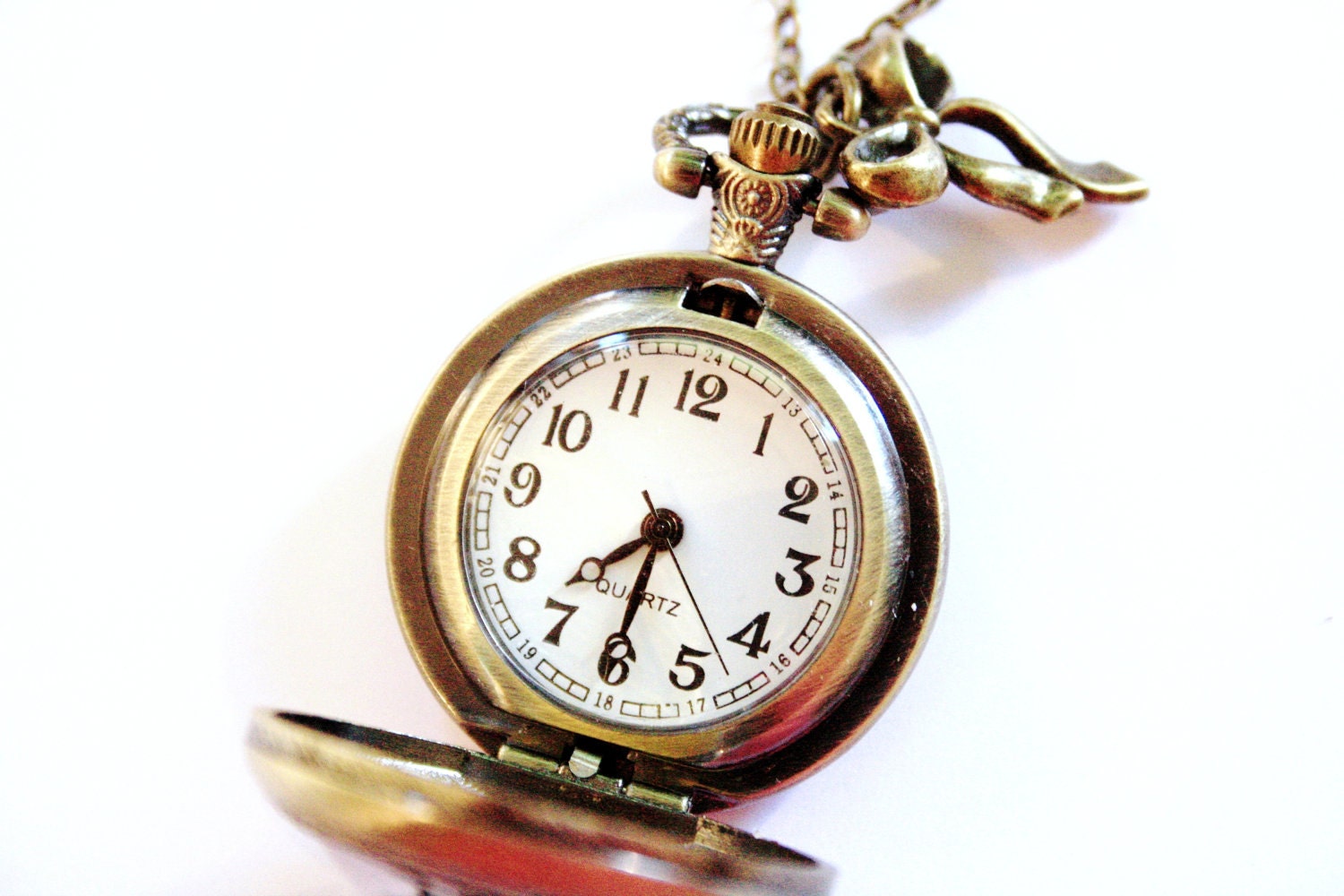 Silhouette Pocket Watch - Vintage map