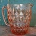Pink Depression Windsor Style Glass Water Pitcher