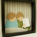 Custom cut paper child and family portrait