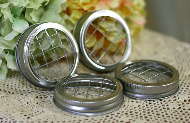 Wedding 10 Flower Frog Mason Jar Lids Frog Lids Flower Vase Wedding Table Vase