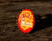 Harry Potter Hogwarts houses vintage style ring