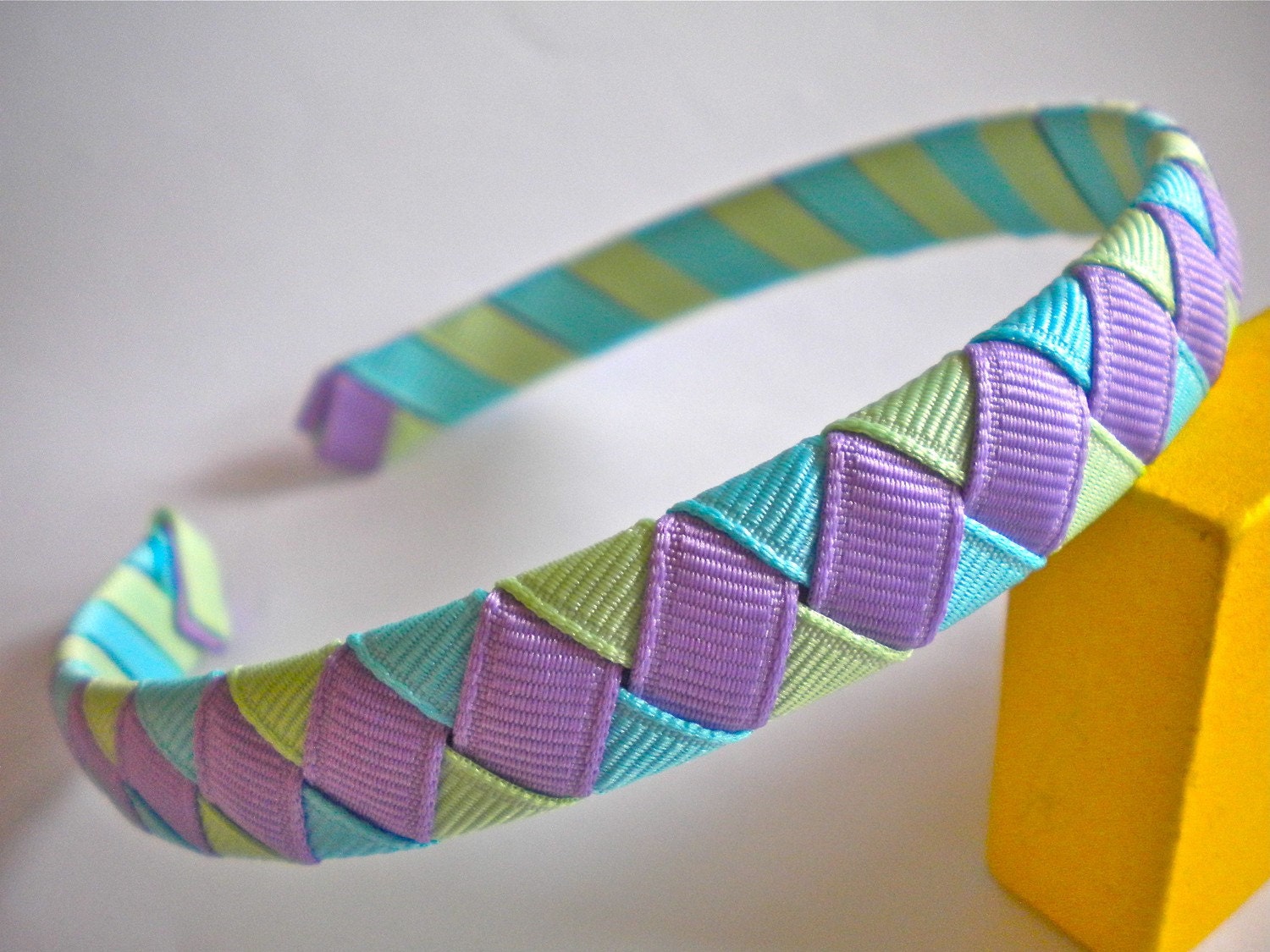 Woven Headband -- Purple, Green, Blue