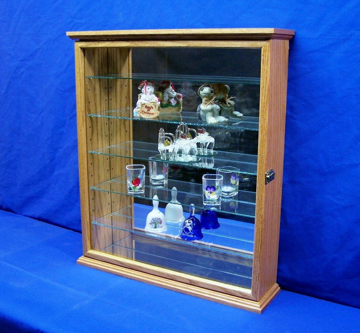 Oak Wall Curio Cabinet Curiosity by Bill's Custom Woodworks