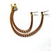 Double Piercing Cascading Chain Ear Cuff - Gold
