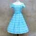 30% OFF 1950's vintage day dress by Pat Premo of California/ 50's baby blue springtime cocktail dress/ M