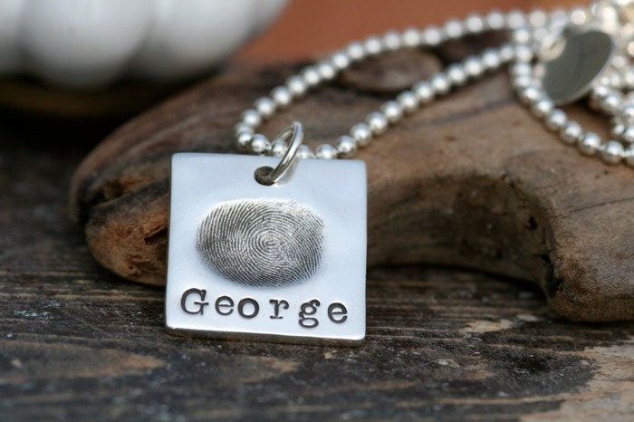Fingerprint - Always with you... Square Necklace