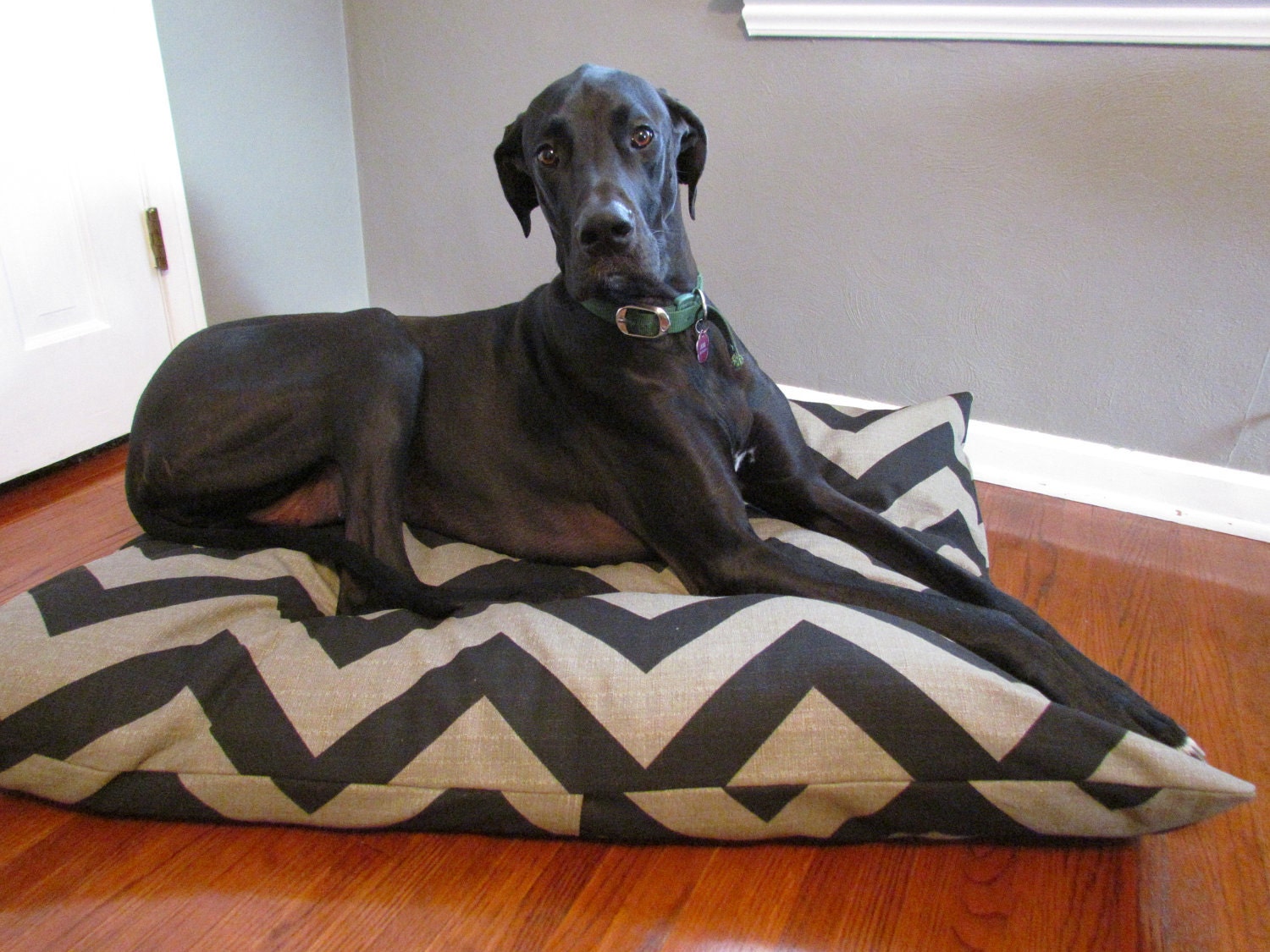 Black/Denton Chevron Pet Dog Duvet Cover-Large