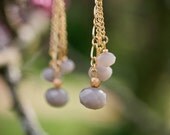 grey trio drop earrings