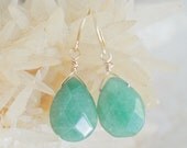 green aventurine drop earrings