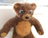 Needle Felted Teddy Bear Doll/ Soft Waldorf style Toy / Cuddly Miniature Figurine