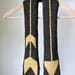 Eco Gold Arrow Knitted Scarf in Recycled Yarn w Charity Tree Donation, Geometric Fashion Accessory, Charcoal Grey Mustard Yellow, Mockingjay