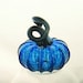 Blown Glass Pumpkin - Small - Transparent Vibrant Blue - Home Decor - Pumpkin Art