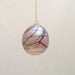 Blown Glass Ornament Suncatcher Ball Orb Metallic Silver Red