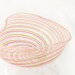 Glass Heart Bowl - Venetian Style Hand Blown - Mothers Day - Easter Gift - Pastel pink white sage green-dreamt oht
