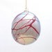 Blown Glass Ornament Suncatcher Ball Orb Metallic Silver Red