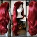 MERMAID/VIXEN WIG, Red Wig with Thick Swoop Bangs and Beautiful Full Waves: One of a Kind High Quality Wig designed by Traci Hines