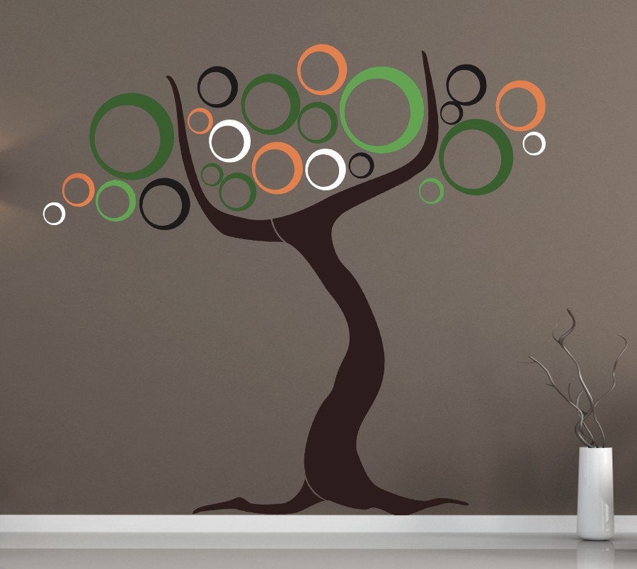 Wall Art Tree Decal large with circles  - Heavy Load