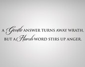 Proverbs 15 Scripture wall lettering made of vinyl.
