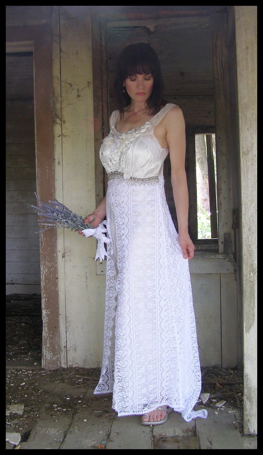 Country Elegance Hand Beaded Wedding Gown