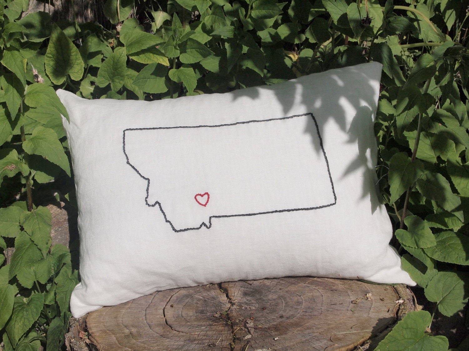 Customized Embroidered State Love Pillow Cover (Insert Available Seperately) Gift Present