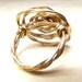Modern Gold Rosette Ring:  Twisted Wire Wrapped Ring, Bold Wide Band Freeform Rose Ring, Custom Size
