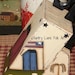 knife block hand painted wooden primitive salt box house  willow tree
