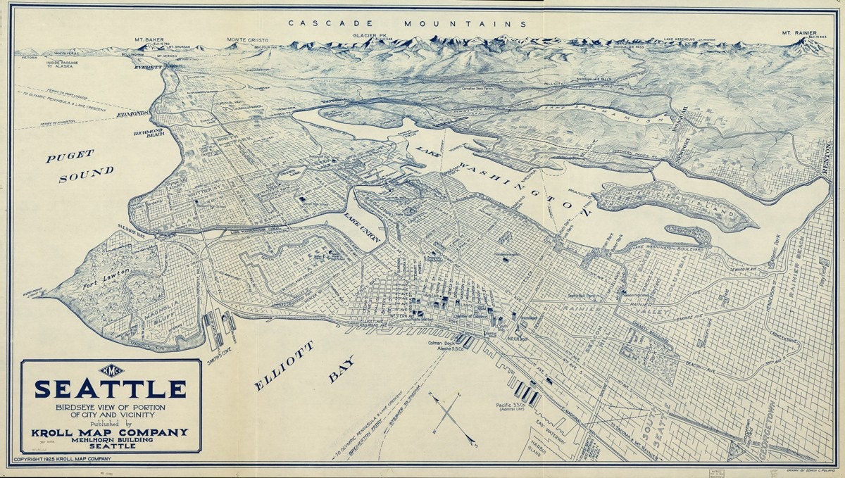 vintage seattle map